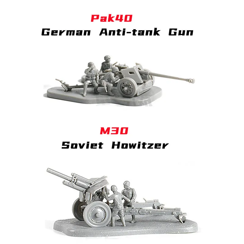 

1/72 ww2 German PAK40 Anti-tank Gun Soviet M30 Howitzer Assembly Model Toy Military Scene Ornaments Artillery Model