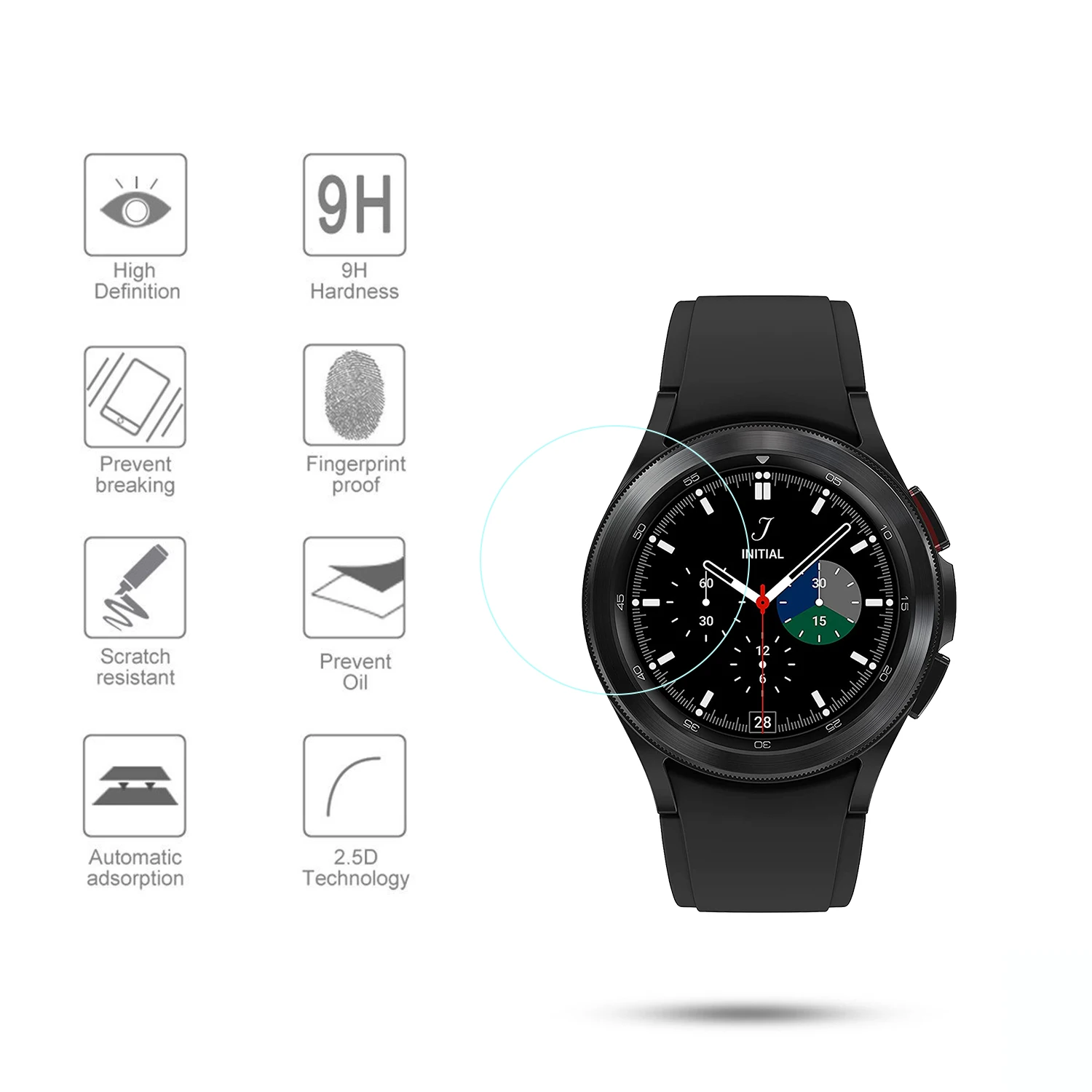 3 Gói Bảo Vệ Màn Hình Trong Cho SAMSUNG Galaxy Đồng Hồ 4 Classic 42Mm/46Mm Kính Cường Lực Độ Cứng 9H chống Trầy Xước Chống Vỡ