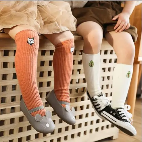 

3pairs pack Spring new children's socks combed cotton baby embroidery cartoon boys and girls parent-child socks