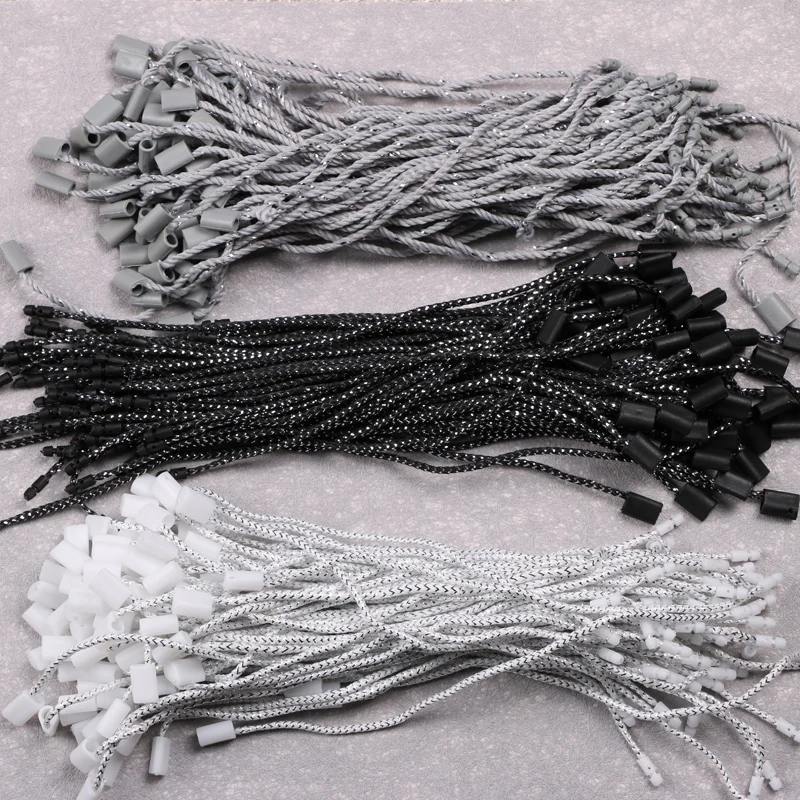 in stock Good quality silver mixed PP string natural hang tag string in apparel price plug Loop cord for garment