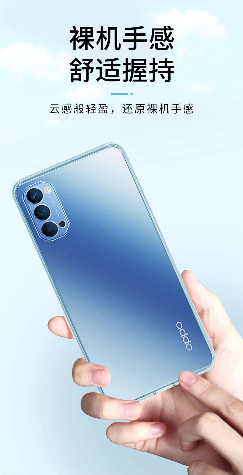Transparent Back Cover for OPPO Reno 4 Pro SE Lite 4F Z Phone Case 360 Clear Soft Funda Reno4 4SE 4Pro 4Lite F 4Z 4G 5G Global