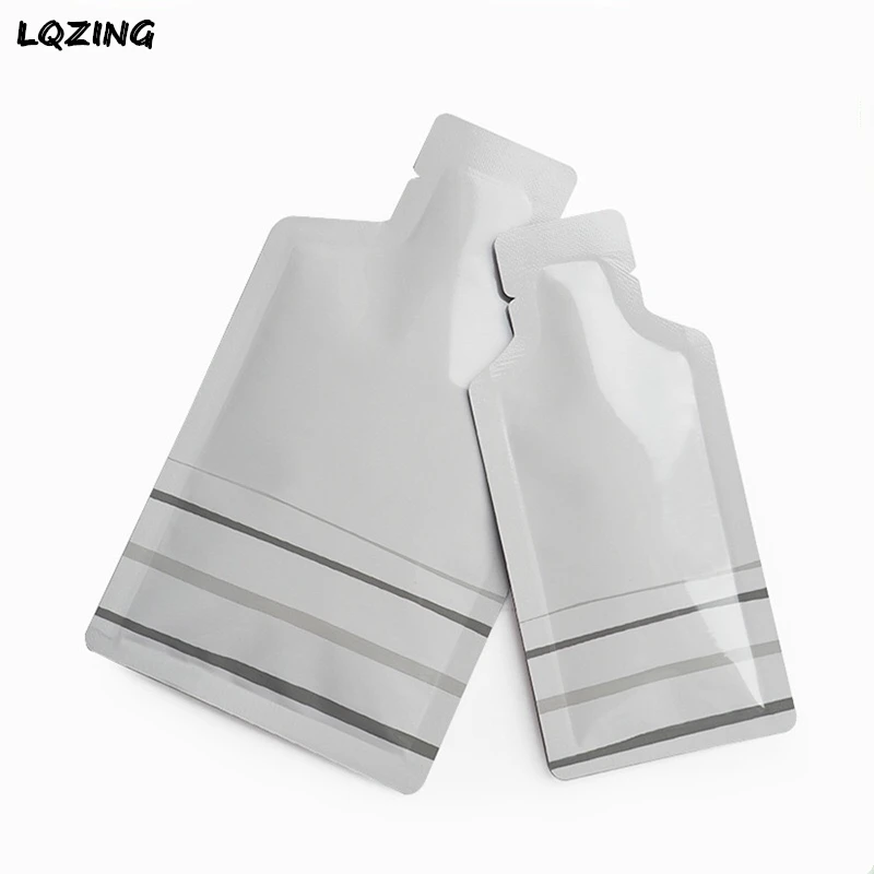 White Bottle Shape Vacuum Smell Proof Bag Travel Portable Heat Sealed Coffee Pouch Foil Bags for Samping Cosmetic Liquid Packing