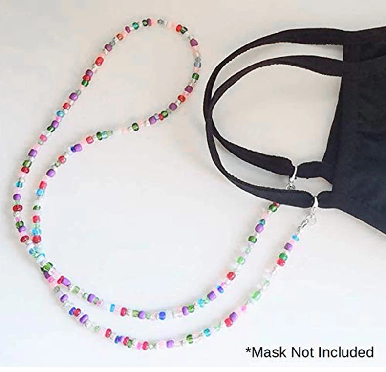 New Fashion Mask Glasses Hanging Chain Colorful Beaded Glasses Chain Face Mask Lanyard Holder Necklace Chain Accessories