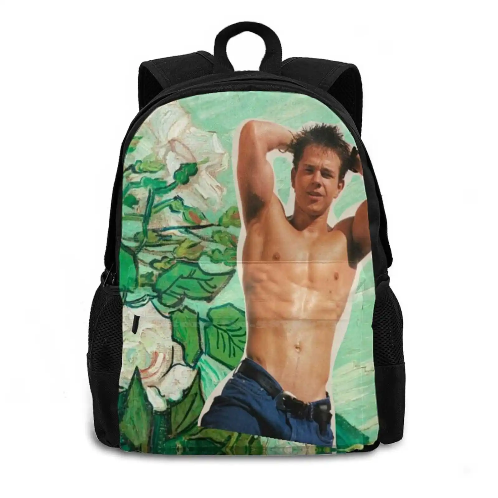 Marky Mark Wahlberg Beauty Art Edit Tumblr Collage School Bag Big Capacity Backpack Laptop 15 Inch Singer Raper 90s Boy 90s