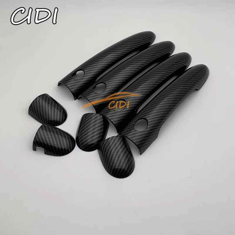 ABS Carbon Fiber Black Door Handle Cover Trim For Renault Koleos Samsung QM5 I MK1 2008 2009 2010 2011 2012 2013 2014 2015