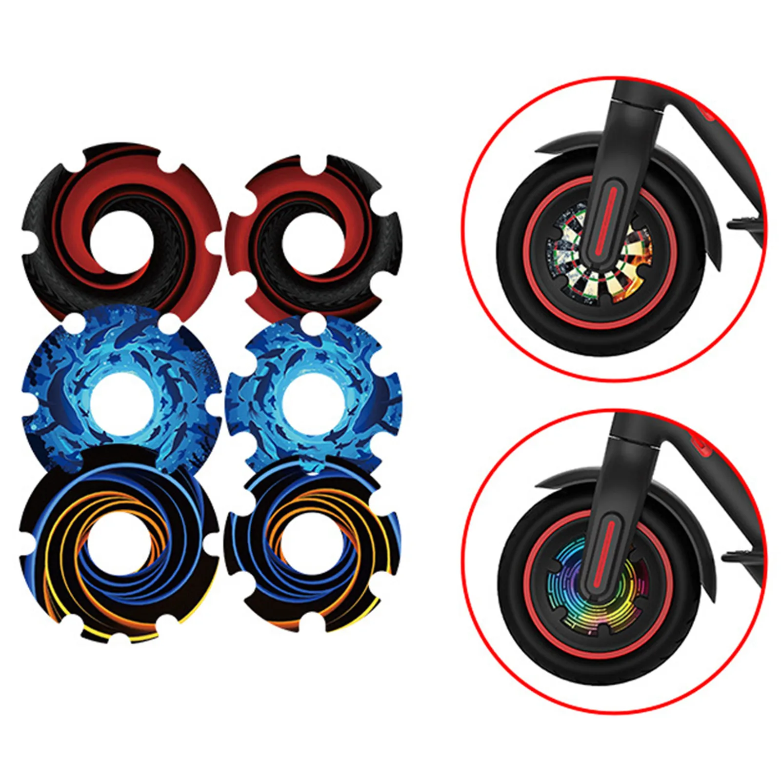 1 Pair Scooter Motor Protection Sticker Waterproof Electric Scooter Front Wheel Sticker Cover Film For XiaoMi Scoote 1S/M365/PRO