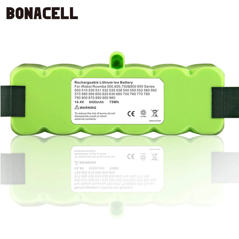 6.4Ah 14.4V بطارية ليثيوم أيون ل اي روبوت رومبا 500 600 700 800 سلسلة 530 560 580 620 630 650 760 770 780 790 870 880 scooba L50
