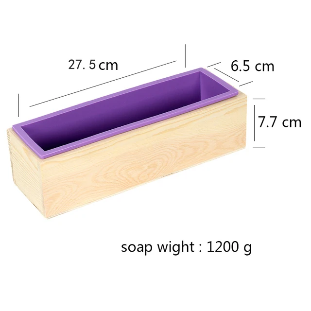 1200g Rectangle Bloom Soap Molds Wooden Box With Lid Large Capacity Silicone Loaf Mould Soap Craft Making Handicrafts Soap Hand