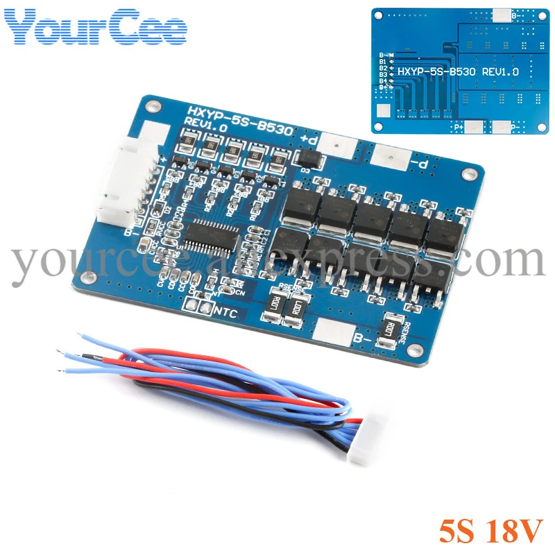 2/1pc 5S 18V 21V 30A BMS Lithium Battery Protection Circuit Board Lithium Battery Pack Balance Charging Charge PCB Module Cable