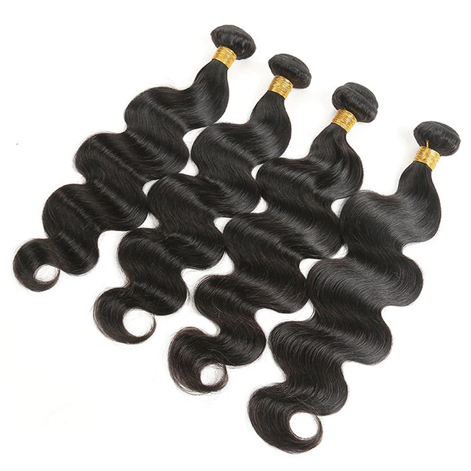 Body Wave Bundles Brazilian Hair Weave Bundles 1/3/4 PCS 100% Human Hair Bundles Natural /Jet Black 10-32\