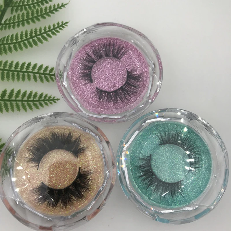 Xinmeilin Luxury Clear Crystal Fake eyelash packaging Box bulk Empty Wholesale Free Logo 3D 25mm False lash Round Case With Tray