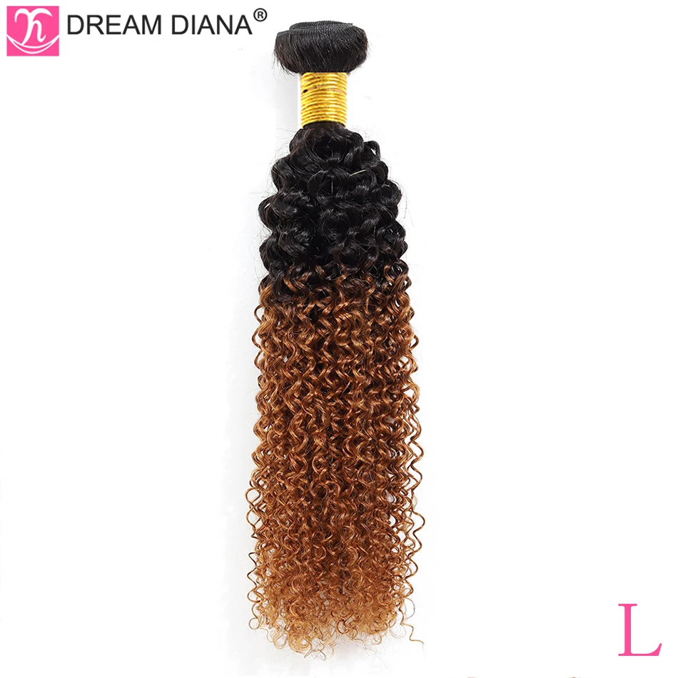 Fasci ricci crespi brasiliani DreamDiana Ombre con chiusura capelli di colore Remy con chiusura 100% capelli umani Ombre con chiusura