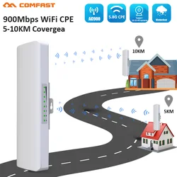 2pc 900Mbps 5.8 mesurz Extérieur Sans Fil I-Bridge Longue Portée 5KM WIFI CPE Point D'accès 12dBi WAP FI Antenne Nanostation CPE CF-E313AC