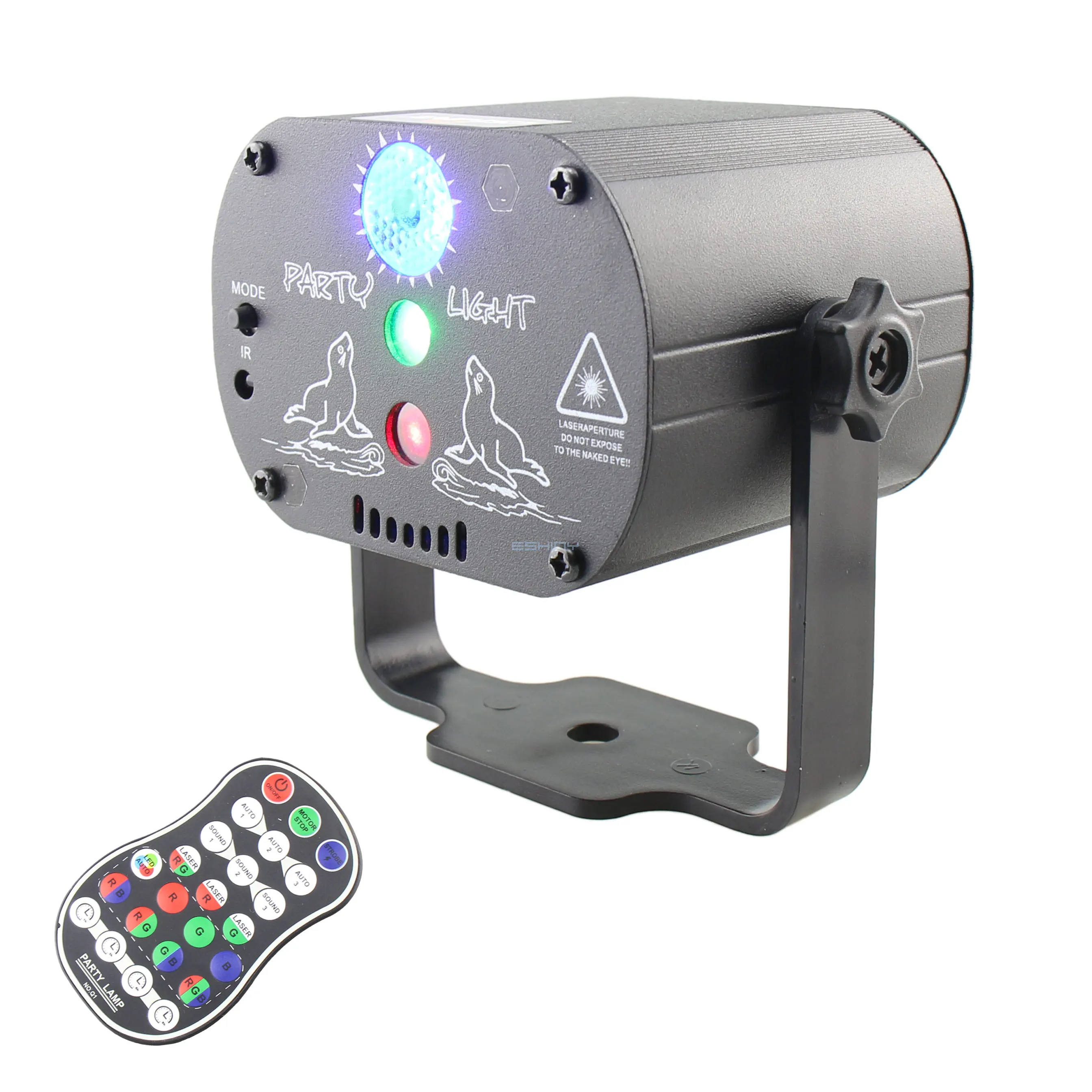 ESHINY 3/8 Lens DJ RGB LED Party Disco Light R&G Laser 60/120 Patterns Projector Dance Birthday Stage Lighting Effect USB R10N8