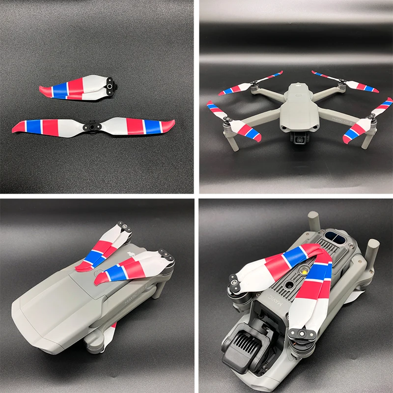 7238Fที่มีสีสันCW CCWใบพัดเปลี่ยนเสียงต่ำPropsใบมีดรุ่นQuick Release WingสำหรับDJI Mavic Air 2 Droneอุปกรณ์เสริมชุด