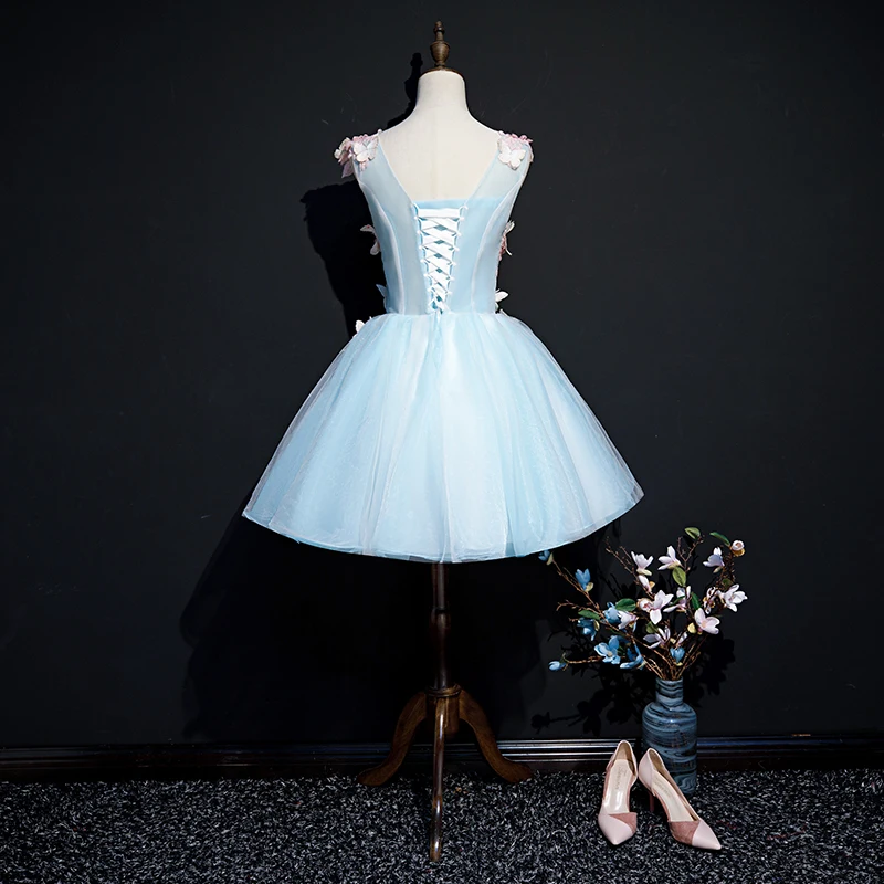 real light blue butterfly short tutu lovely sleeve short lolita dress/stage performance/studio/can customs size