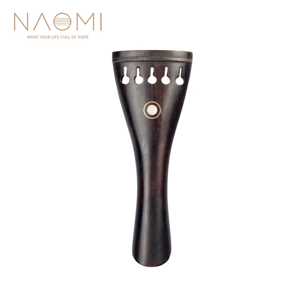 NAOMI 5 Strings Violin Tailpiece Ebony Wood w/ Parisian Inlay Violin Accessories Replacement Easy To Install