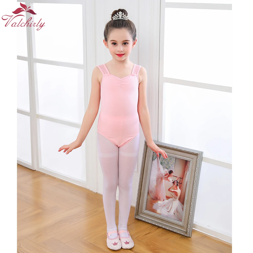 White Ballet Leotard Kids Ballerina Dance Costume for Girls