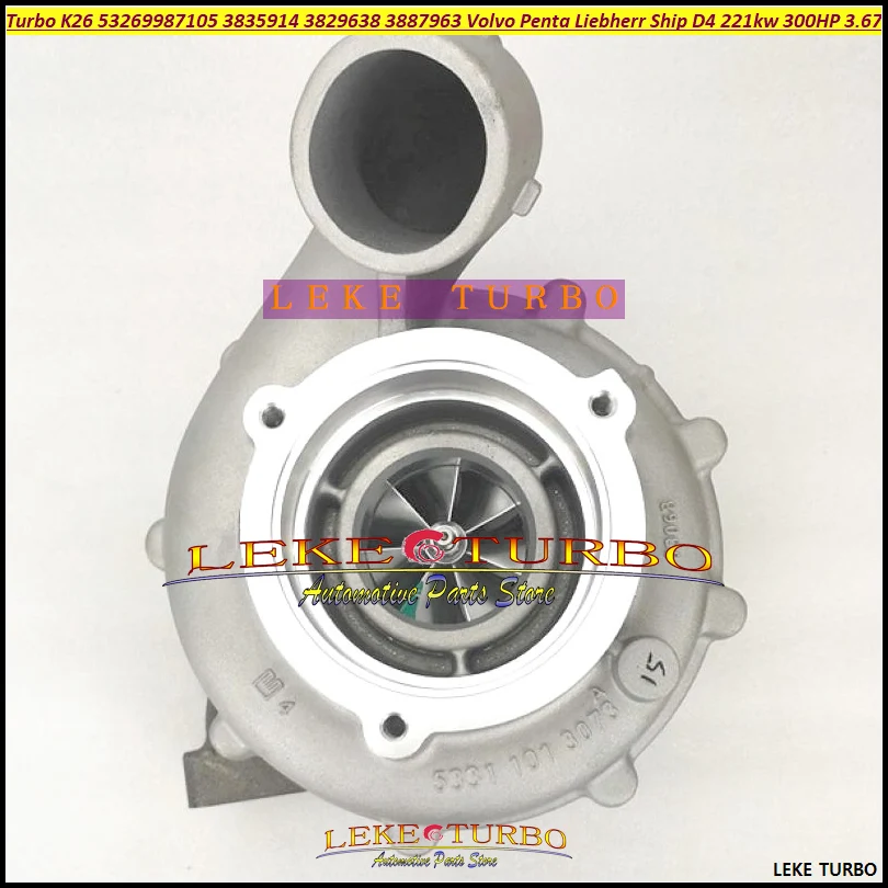 Turbo K26 53269887700 53269887105 3835914 3829638 3887963 53269707105 For Volvo Penta Liebherr Ship D4 221kw 300HP 3.67L 2006-