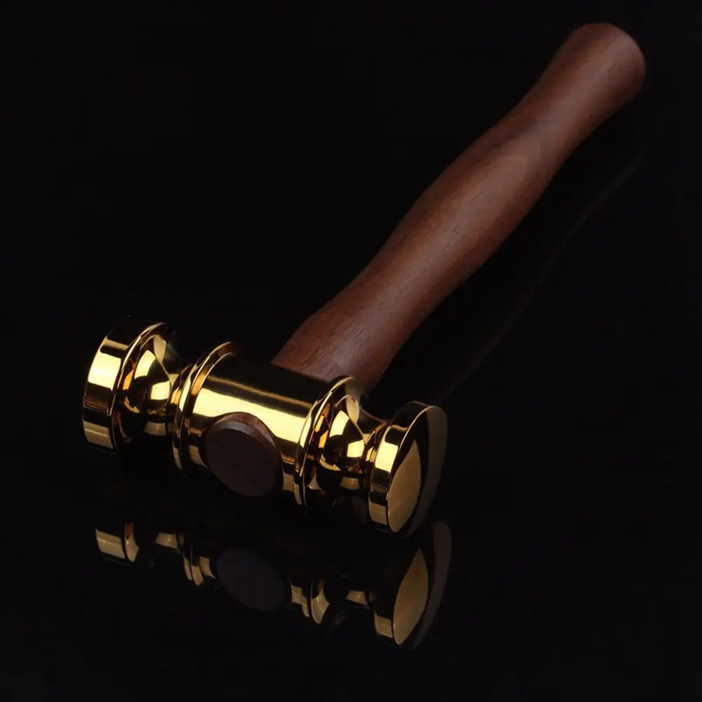 All is Hammer 18K gold coated Solid Brass hammer Mallet Hand Tools Gavel Leather Craft Tool Judge harmmer 3 sizes available