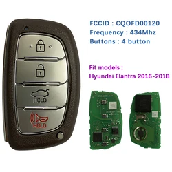 CN020148 inteligentny klucz na rynku wtórnym 8A Chip FCCID :CQOFD00120 dla Hyundai Elantra 2016- 2018 zdalny kluczyk samochodowy 433Mhz 95440-F2000/ F3000