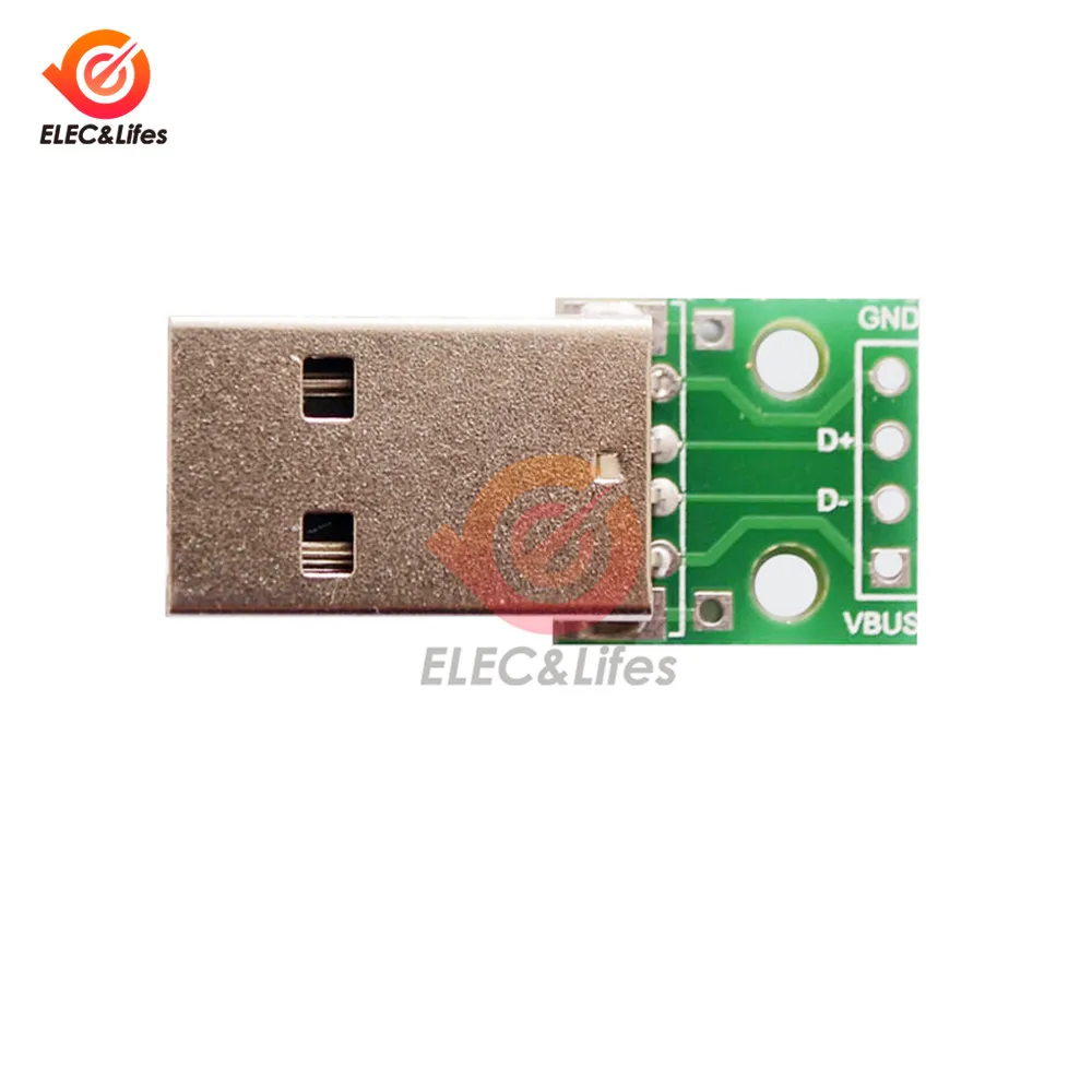 5Pcs/lot Micro Mini USB A Male USB 2.0 A Female USB B Connector Interface to 2.54mm DIP PCB Converter Adapter Breakout Board