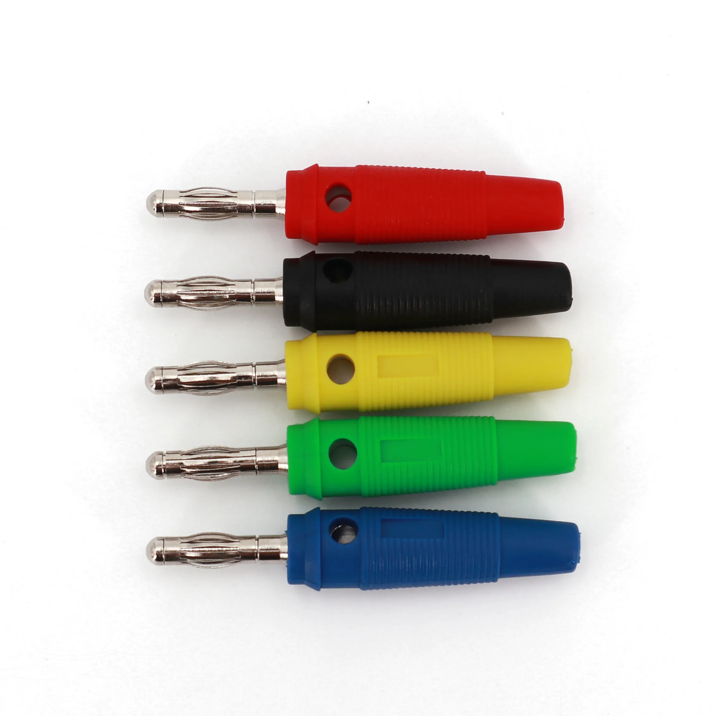 10Pcs Brass Side Stackable Screw Type 4mm Male Banana Plug Test Probe Connector