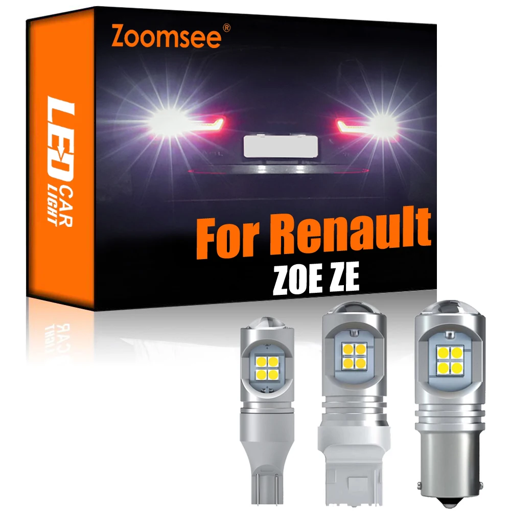 

Zoomsee 2Pcs White Reverse LED For Renault ZOE ZE 2013-2018 Canbus Exterior Backup Error Free Rear Tail Bulb Light Vehicle Lamp