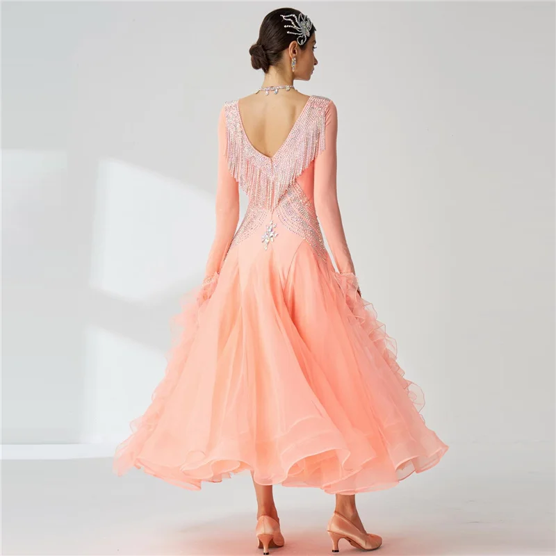 B-2055 New customer competition ballroom dance dress waltz national standard modern dance performance dress for sale