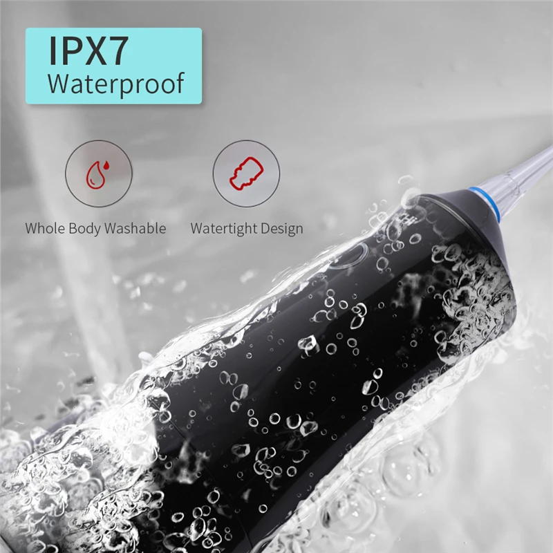 جهاز تنظيف الأسنان بالماء, جهاز محمول لتنظيف الأسنان بالماء 320 مللي بخزان مياه 180PSI نفاثة للأسنان 6 أوضاع USB قابلة للشحن منظف الأسنان 6 فوهات