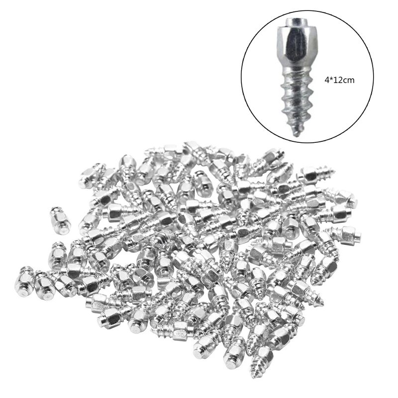 100Pcs Tire Studs Snow Spikes Bike Anti-Slip Screw Motorcycle Tire Spikes Winter Bicycle Anti-ice Supplies