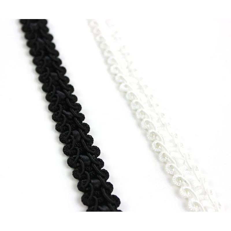 2 Yards Black&white Vintage Braid Lace French style Rope Woven Webbing Sewing Accessory for Garment DIY Trimming