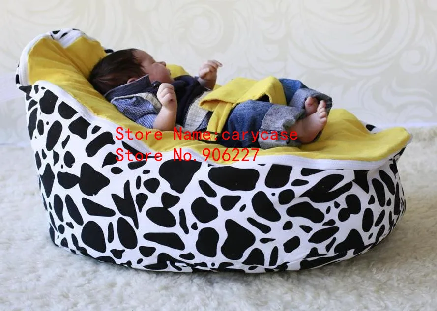 

cow base with purple yellow blue seat tops hot sell soft newborn baby bed baby bean bag for sale