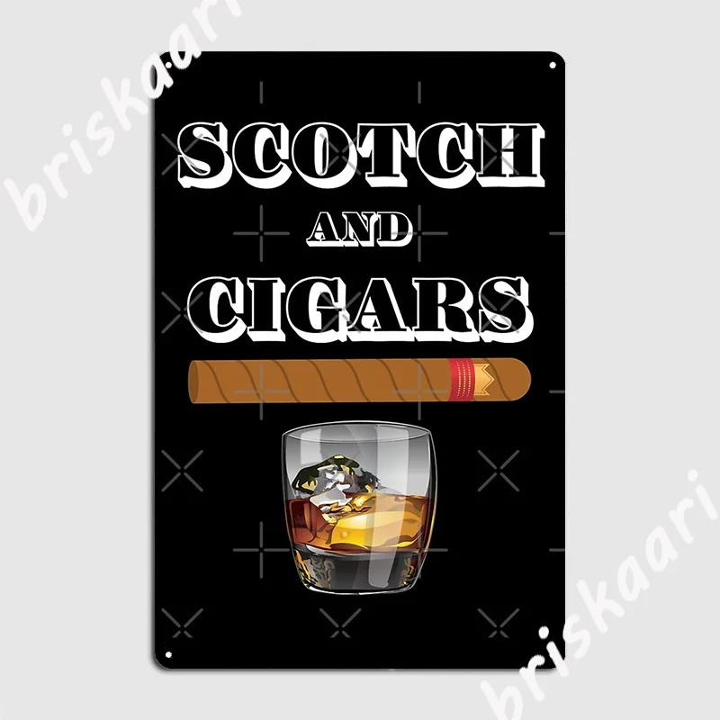 Scotch And Cigars Metal Sign Plaques pub Garage Classic pub Tin sign Poster