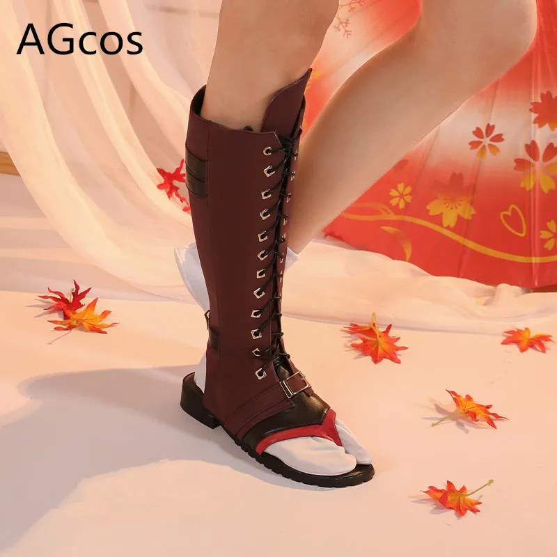 

AGCOS Genshin Impact THOMA Cosplay Shoes Male Christmas PU Clogs