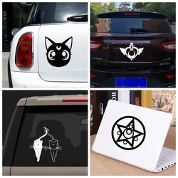 Solar System Luna Moon Girl Cartoon Anime Vinyl Art Sticker Car Window Decor, Tokyopop Princess Laptop Decals for MacBook Pro