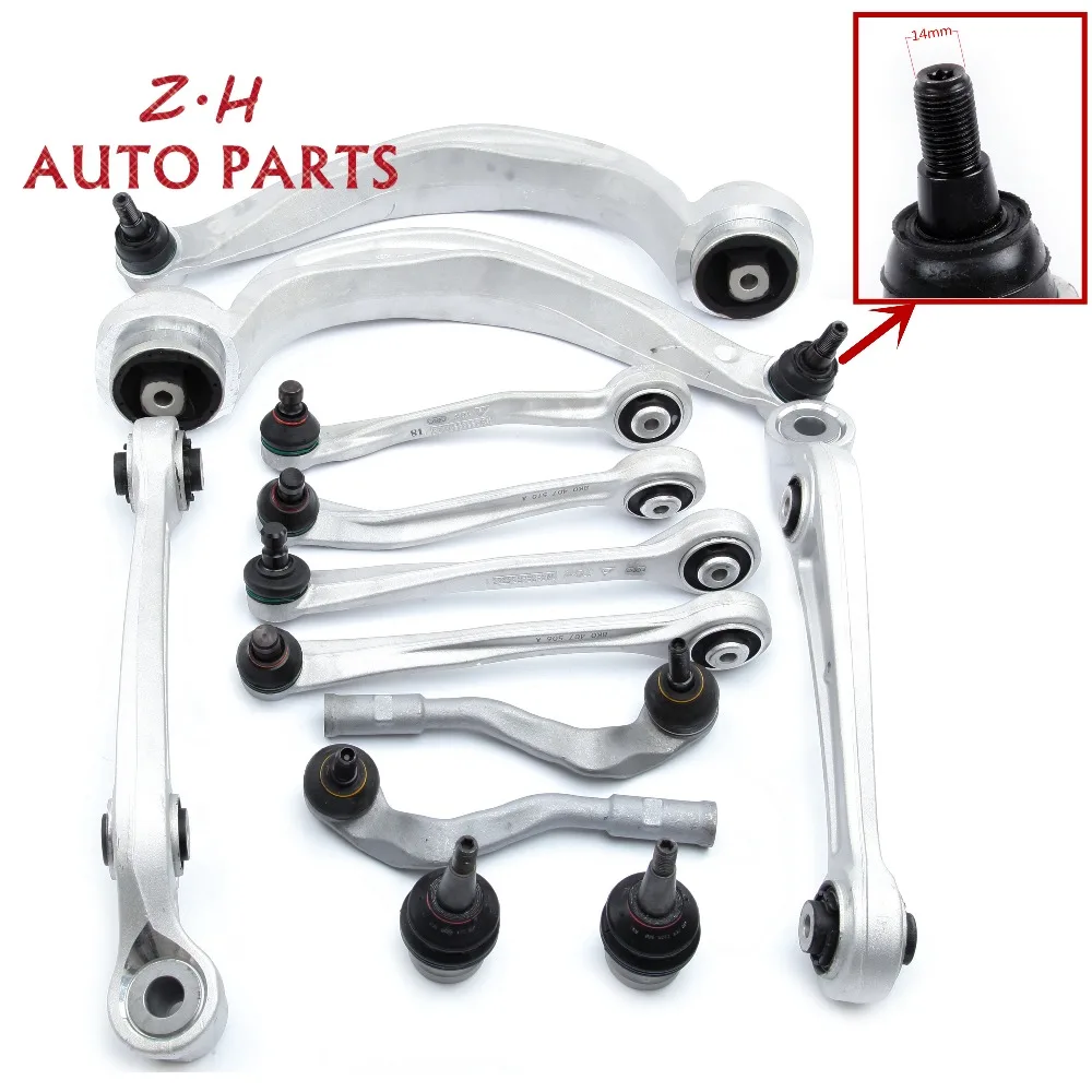 

M14 12Pcs Aluminium Control Arm Arms Ball Joint Suspension Kit For Audi A4 B8 S4 A5 Q5 RS4 RS5 8K0 407 509 A 8K0 407 693 S