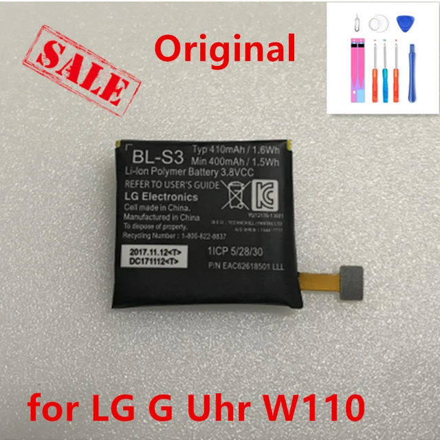 High Quality Original 410mAh BL S3 Battery For LG G Watch R W110 W150 Urbane Watch batteries