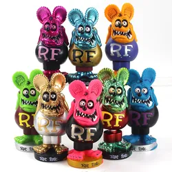 18cm Rat Fink Bobble Heads Crazy Mouse RF Ratfink PVC Action Figure Collectible Model Toy Car Home Decoration Gift for Kids