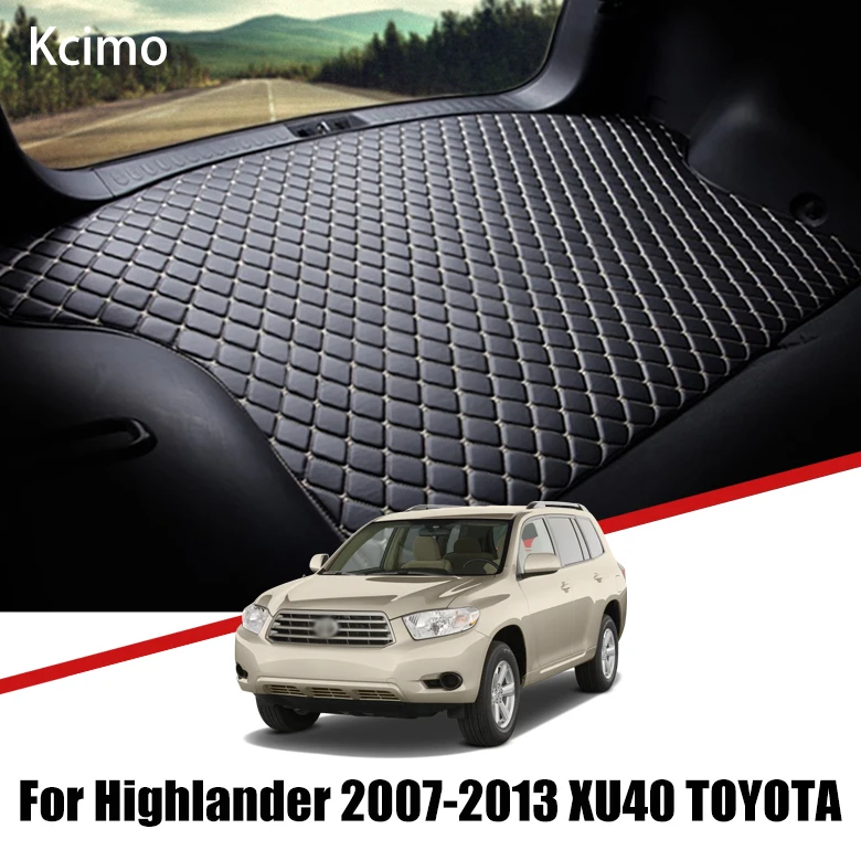 

Liner Pad For Toyota Highlander 2007-2013 Trunk Boot Mat XU40 Leather Cargo Liners Rear Kluger Car Trunk Mat