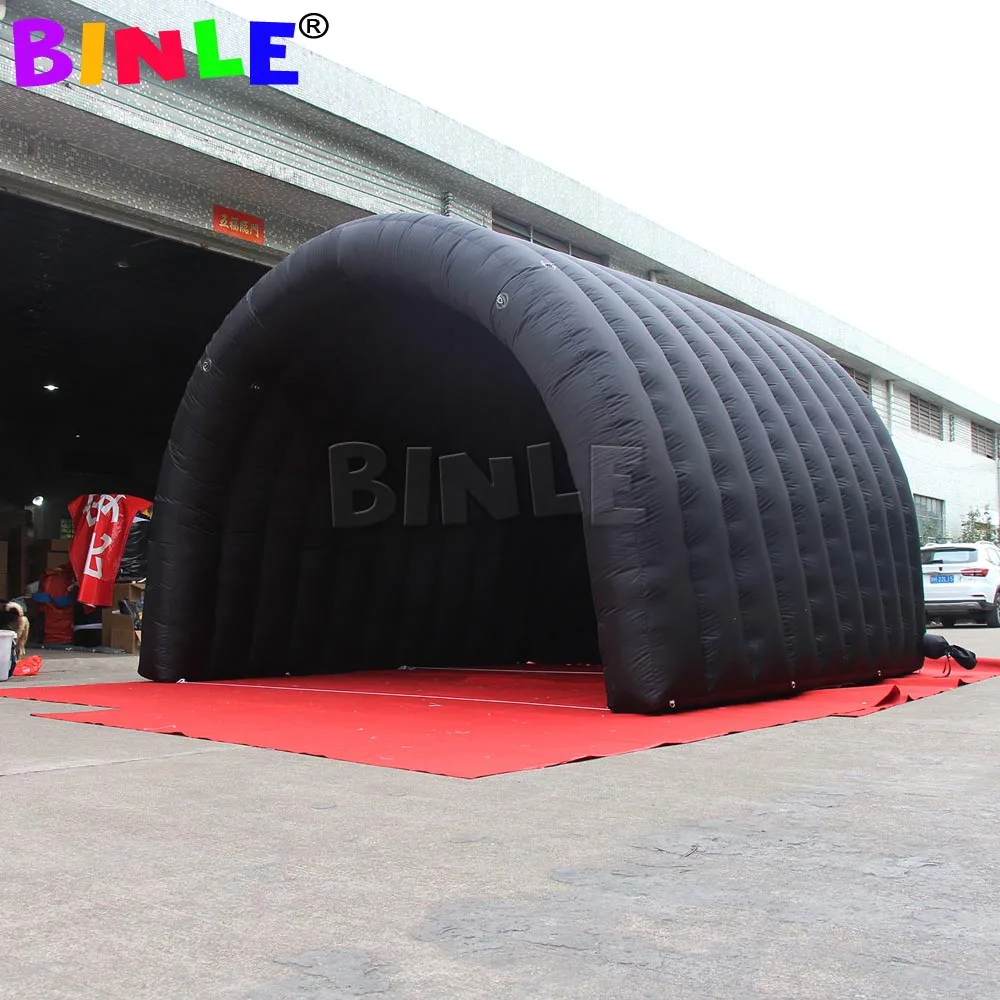 

Large Outdoor Blacktwo-Layer Structure Inflatable Tunnel Tent With Blower Airblown Dome Canopy For Event