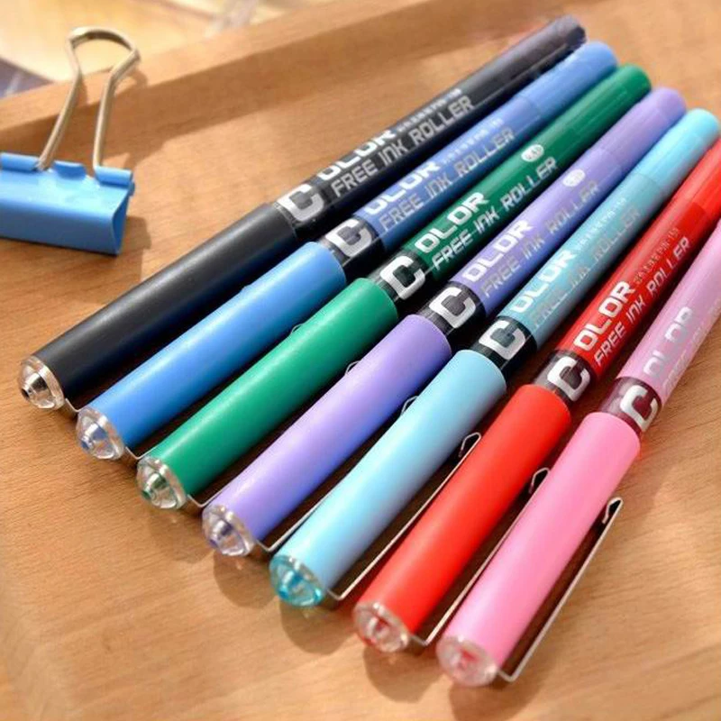 Luxury High Quality Needle Type Gel Pens Straight Liquid Yype Color Pen Water Stationery Office School Supplies Writing