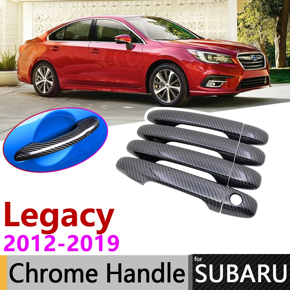 

Black Carbon Fiber Door Handle Cover for Subaru Legacy BN BS 2015~2019 Accessories Stickers Trim 2013 2015 2016 2017 2018 Chrome