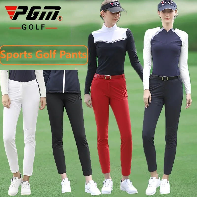 

Pgm Autumn Winter Ladies Golf Pants Women High Elasticity Sport Trousers Slim Fit Golf/Tennis Pants Warm Windproof Golf Clothing