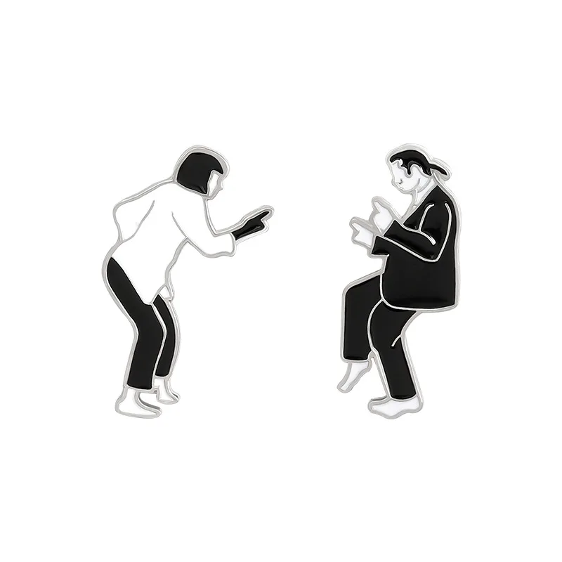 Pulp Fiction Enamel Pins Disco Impromptu Swing Dance Brooches Badges Fashion Movie Pin Gifts for Friends