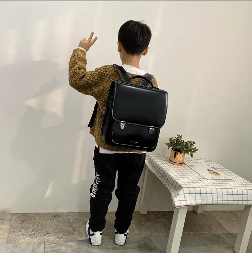 Japan PU Children Rolling School Backpack for girls Tolley Bag for School wheeled backpack Orthopedic Japan school Bag wheels