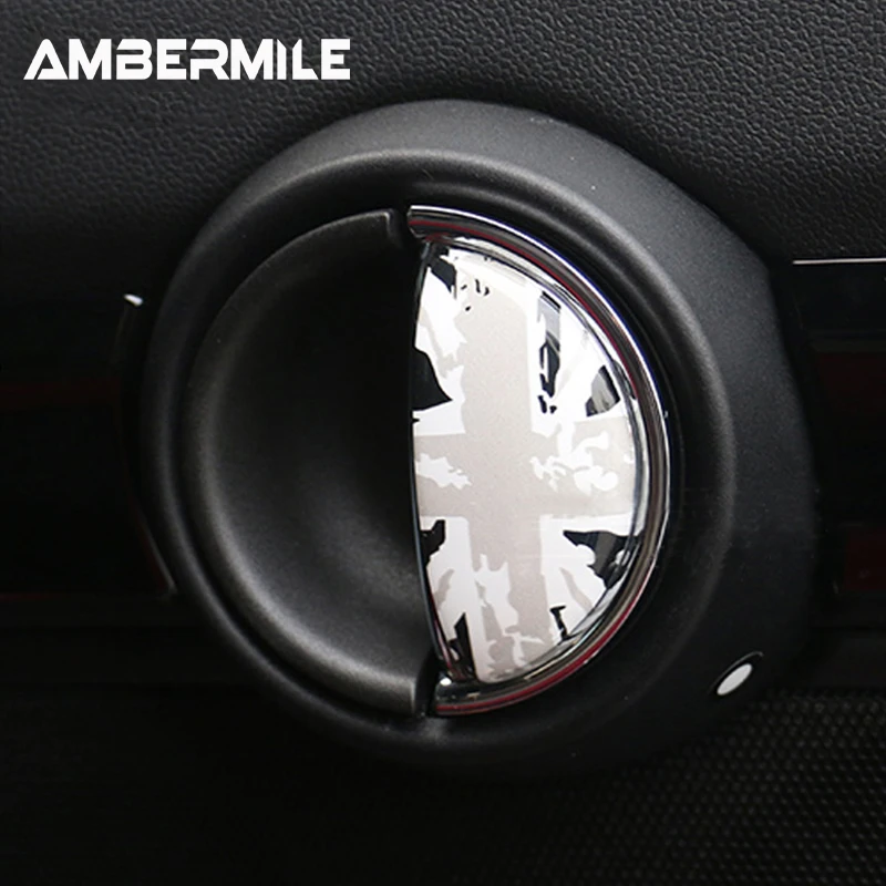 AMBERMILE 4pcs for Mini Cooper F55 F54 F60 Countryman Accessories Car Interior Front Rear Door Handle Sticker Covers Decoration