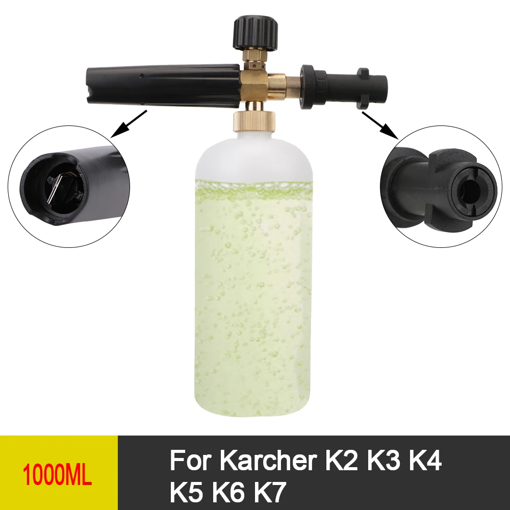 

High Pressure Washer For Karcher K2 K3 K4 K5 K6 K7 Snow foam lance Car Soap Foam Generator Adjustable Sprayer Nozzle 1L