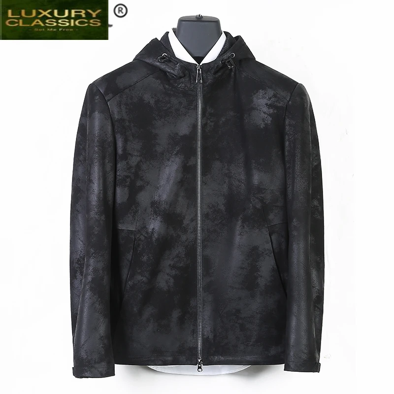 Real Leather Coat 100% Men Clothes 2021 Korean Natural Genuine Leather Jacket Men Hooded Men's Leather Jacket Jaqueta 601