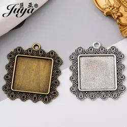5pcs/lot 25mm Vintage Pendant Setting Cabochon Base Tray Charm For Jewelry Making Diy Handmade Necklaces Crafts Accessories